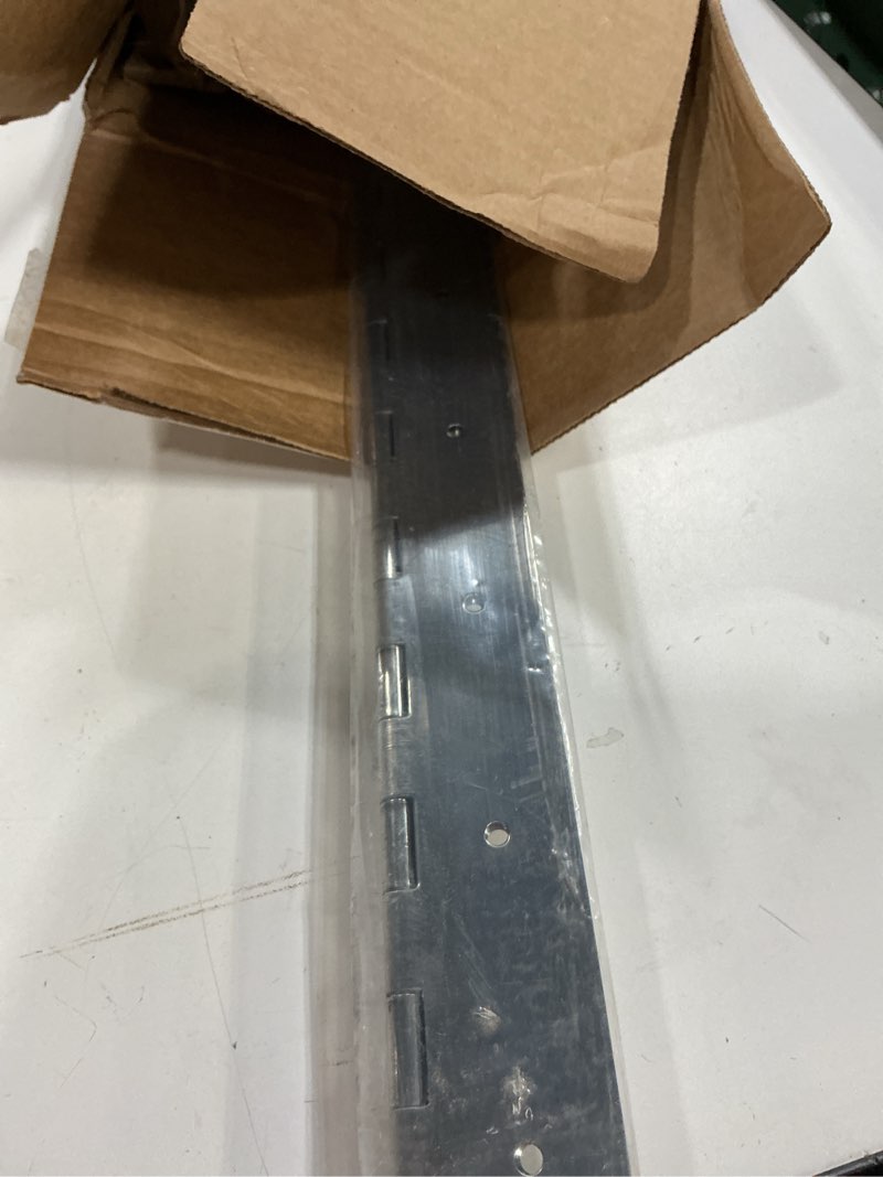 Condition photo showing Good Condition for heavy duty piano hinge 36 inch x 3 inch continuous hinge, 0.060'' thick stainless steel piano hinge with holes for cabinet, doors, diy wood boxes furniture, 3'' open width