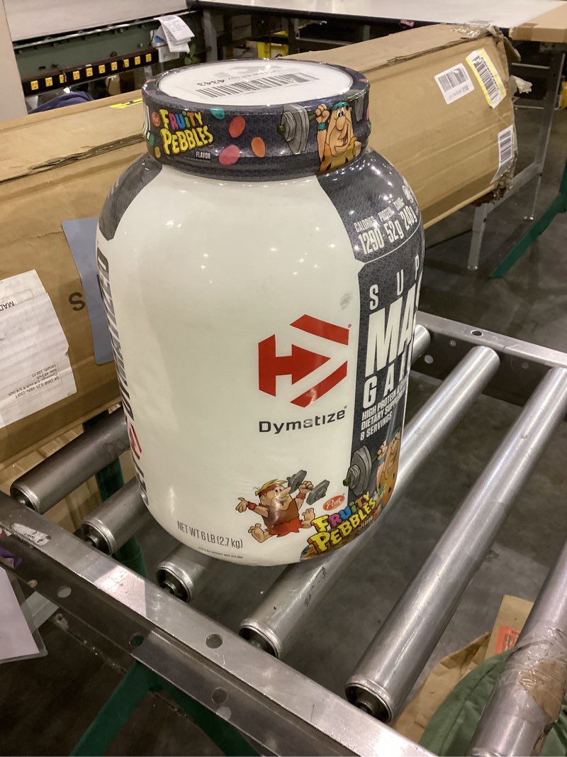 Condition photo showing New/Like New for Dymatize Super Mass Gainer Protein Powder, 1290 Calories & 52g Protein, Mixes Easily, Tastes Delicious, Fruity Pebbles, 6 Pound (8 Servings) Fruity Pebbles 6 Pound (Pack of 1)