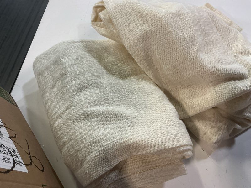 Condition photo showing Good Condition for cotton sheer curtain set (set of 2), 48x96, ivory