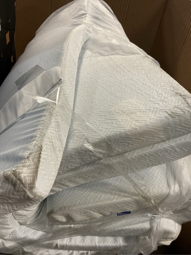 Condition photo showing As Is for Airensky 3 Inch Memory Foam Mattress Topper, Cooling Gel Infused High Density King (76\"x80\") Topper with Removable Skin-Friendly Cover, Bed Topper for Pressure Relief Back Pain, CertiPUR-US Certified King 3 Inch (White Cover)