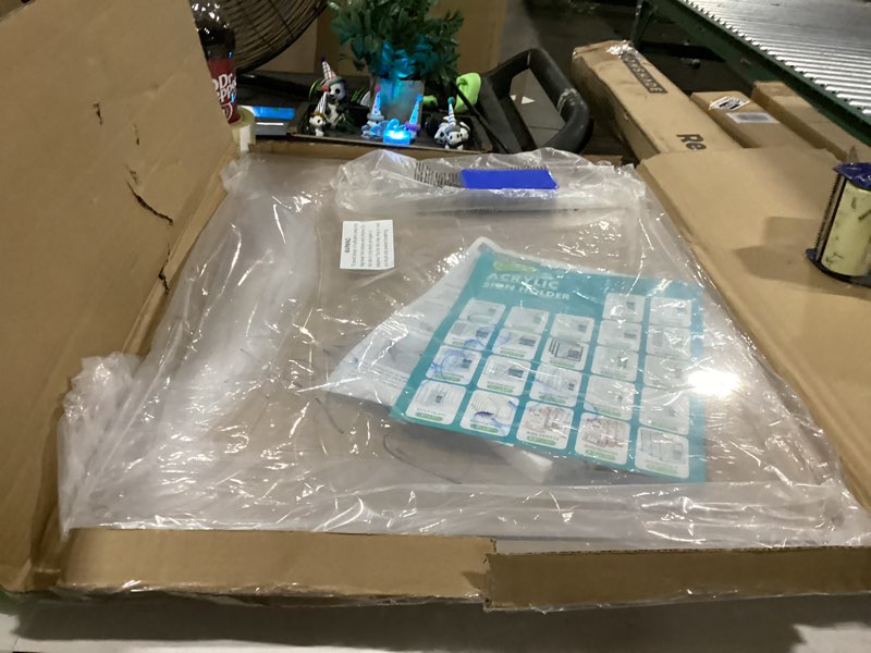 Condition photo showing Good Condition for maxgear acrylic dry erase board, 18''x24'' clear white board for wall, non magnetic floating white board for wall with marker holder, markers and eraser, for office, school, restuarant 24"w x 18"h blank board