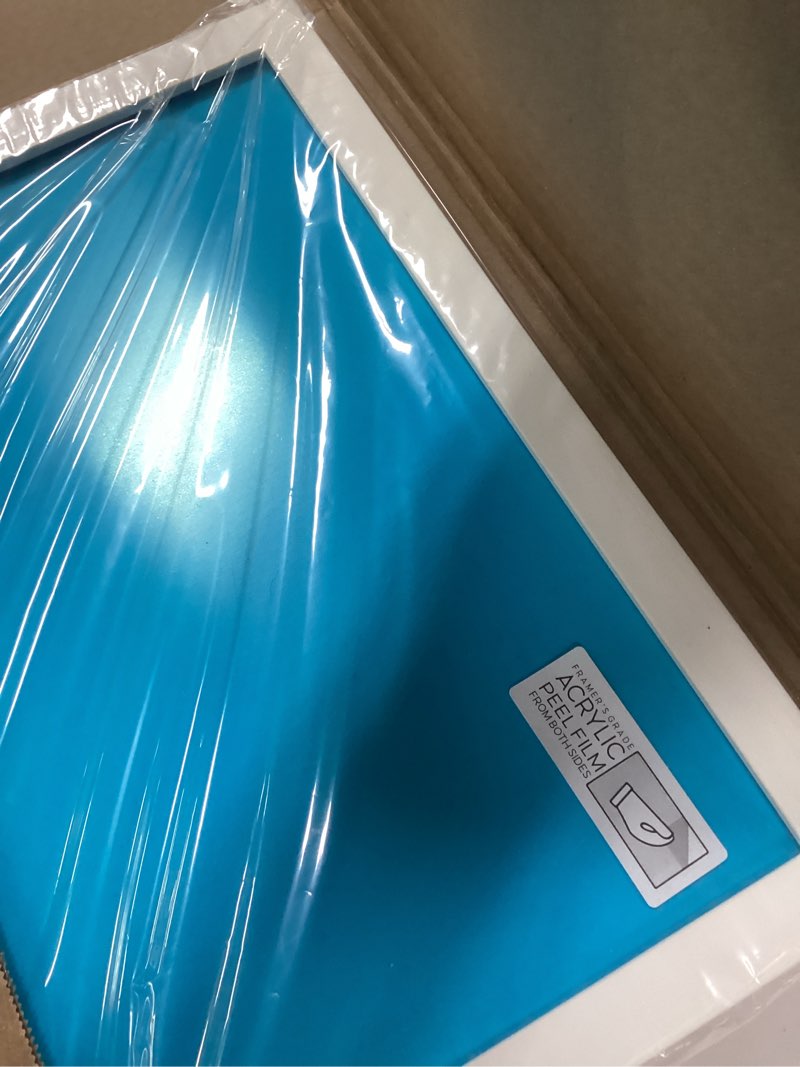 Condition photo showing New/Like New for poster palooza 13x17 frame white solid pine wood picture frame | uv acrylic, foam board backing & hanging hardware