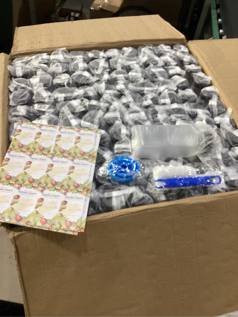 Condition photo showing New/Like New for tomnk 200pcs 12oz plastic juice bottles with caps, sticker labels, brush | reusable clear bottles with lids and labels, funnel, brush beverage containers for juicing, smoothies, tea, milk 12.0 ounces 200