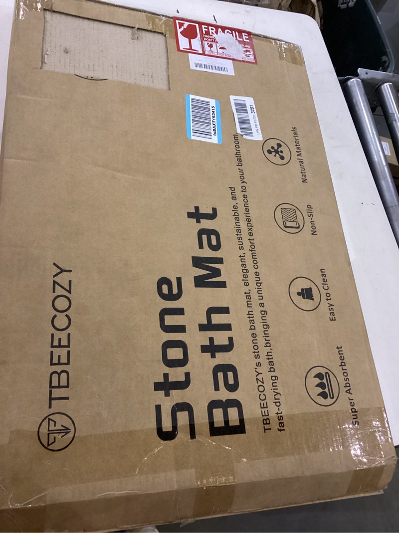 BIOIWGY Stone Bath Mat, Diatomite Fast Drying Non Slip Stone Shower Mat, Super Absorbent for Bathroo