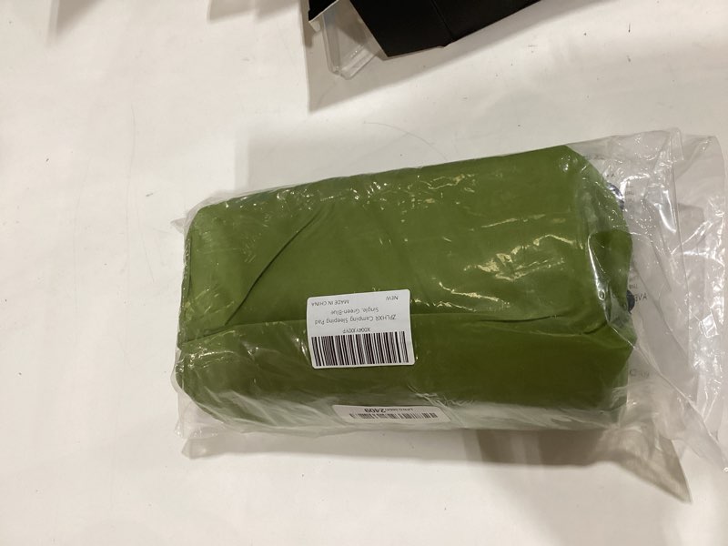 Condition photo showing New/Like New for sleeping pad, ultralight camping mattress with pillow, built-in foot pump inflatable sleeping pad compact for camping backpacking traveling hiking tent, single, green