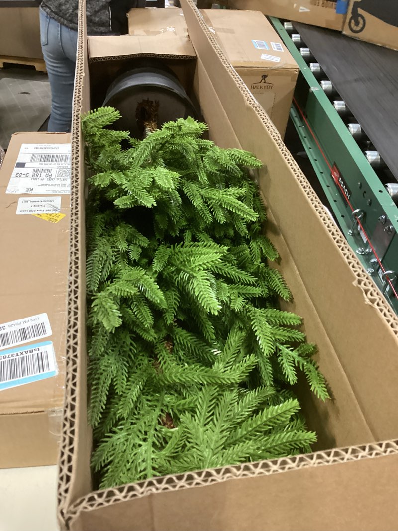 Condition photo showing Good Condition for 3FT Real Touch Artificial Norfolk Pine Tree Realistic Christmas Topiary Trees for Front Porch Decor Faux Shrubs Fake Greenery Potted Plants for Outdoor Indoor Home Decoration (1, Green) 1 Green