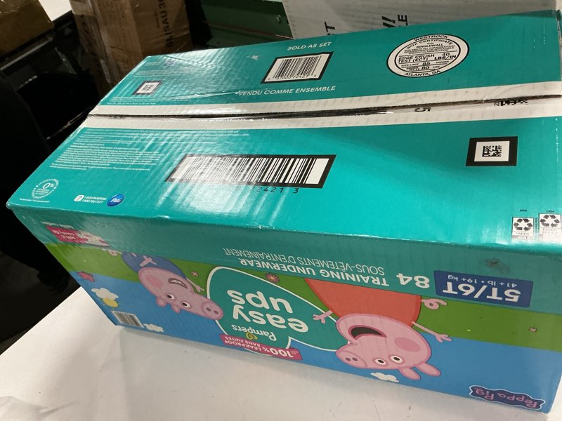 Condition photo showing New/Like New for Pampers Training Pants - Easy Ups Girls & Boys - Size 5T-6T, 84 Count, Peppa Pig Potty Underwear (Packaging May Vary) 5T-6T 84