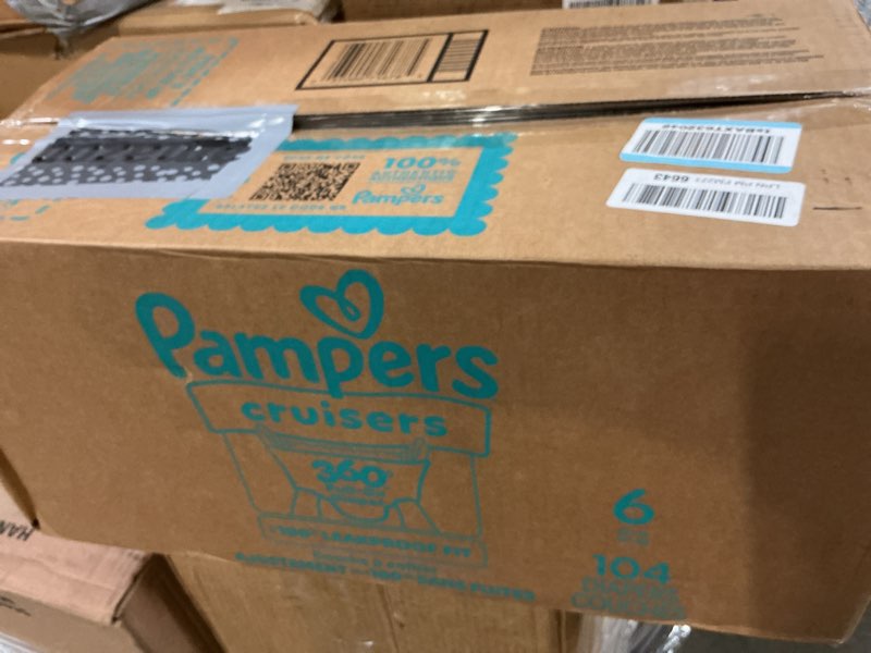 Condition photo showing New/Like New for pampers diapers - cruisers 360 - size 6, 104 count, babyproof up to 100% leakproof pull-on diaper size 6 104