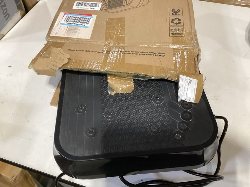 Condition photo showing As Is for vibration plate exercise machine for lymphatic drainage,power vibrate stand shake board 400 lbs capacity fitness platform with fitness resistance bands weight loss gifts for women men