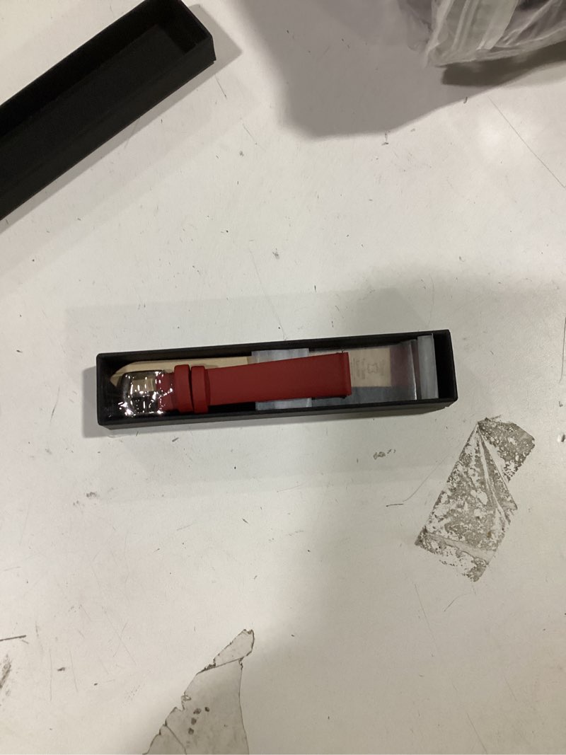 Condition photo showing New/Like New for Leather Watch Band Strap Quick Release, Ultra-Soft Top Grain Nappa Leather Watch bands for Women Men, Choice of Width 12mm 14mm 16mm 18mm 20mm 22mm for Watch & Smartwatch Red Leather (Silver Buckle) 16mm