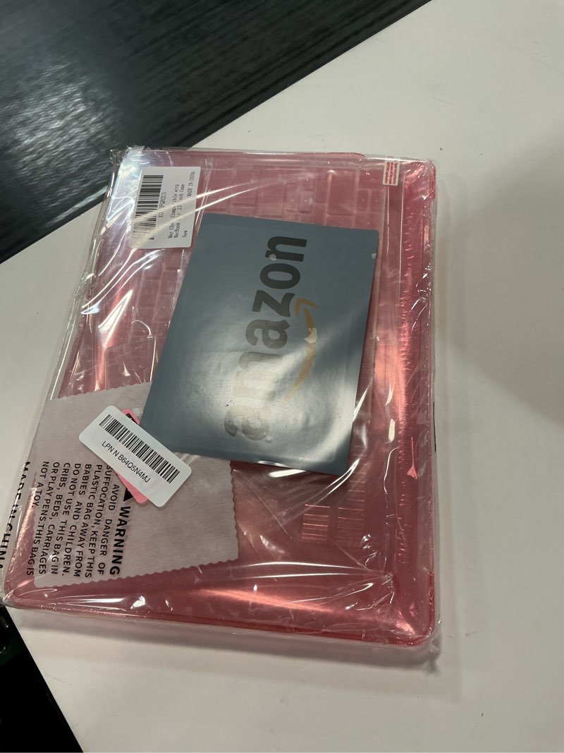 Condition photo showing Good Condition for may chen compatible with macbook air 13 inch case 2021 2020 2019 2018 release models: m1 a2337 a2179 a1932, plastic hard shell case for mac air 13 inch with retina fits touch id, pink glitter
