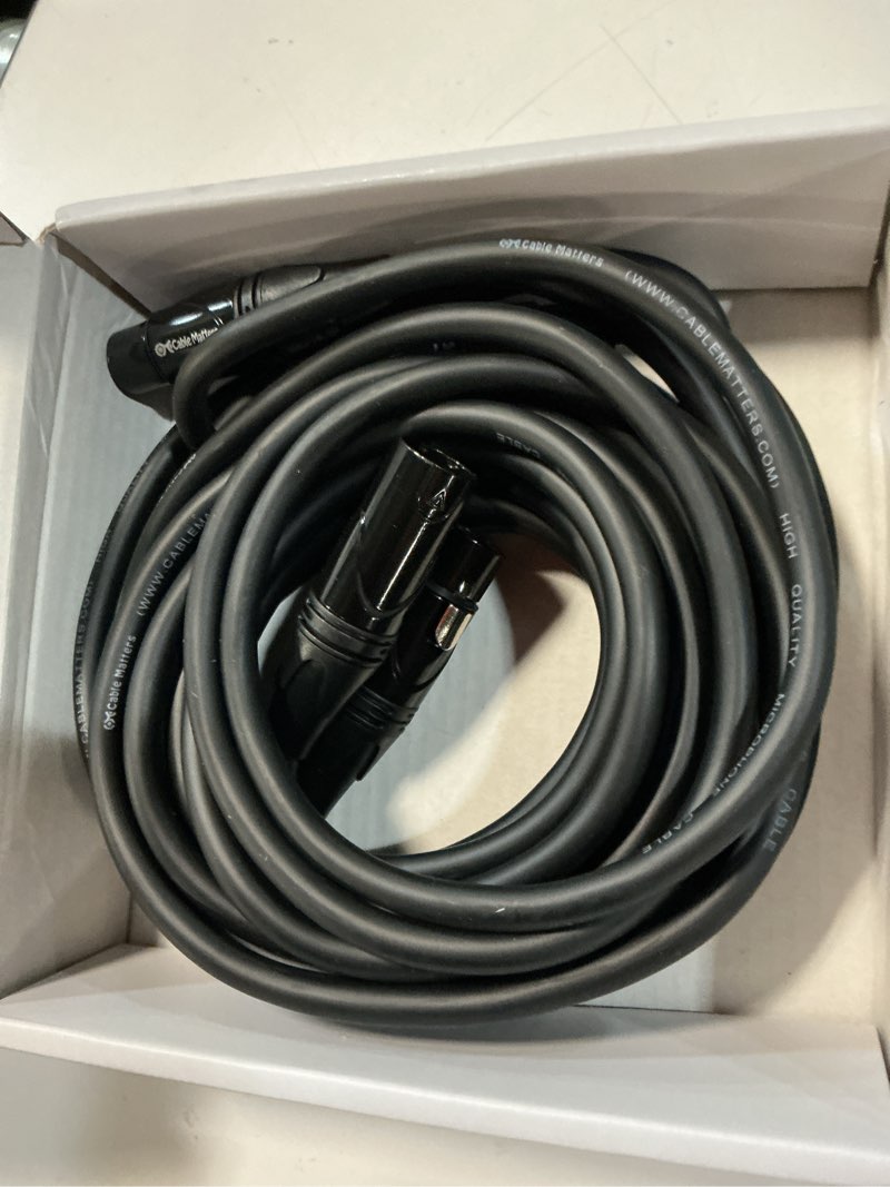Condition photo showing New/Like New for cable matters 2-pack premium xlr to xlr cable, microphone cable, m-f, 10ft | mic cable, male to female, 21 awg oxygen-free copper (ofc), black 10 feet