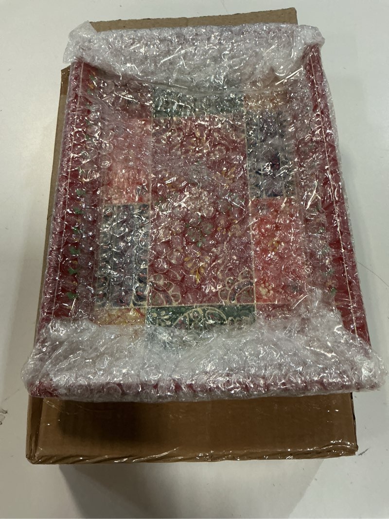 Condition photo showing New/Like New for wooden decorated tray rajasthani handmade for home and gifting (colored 8x12)