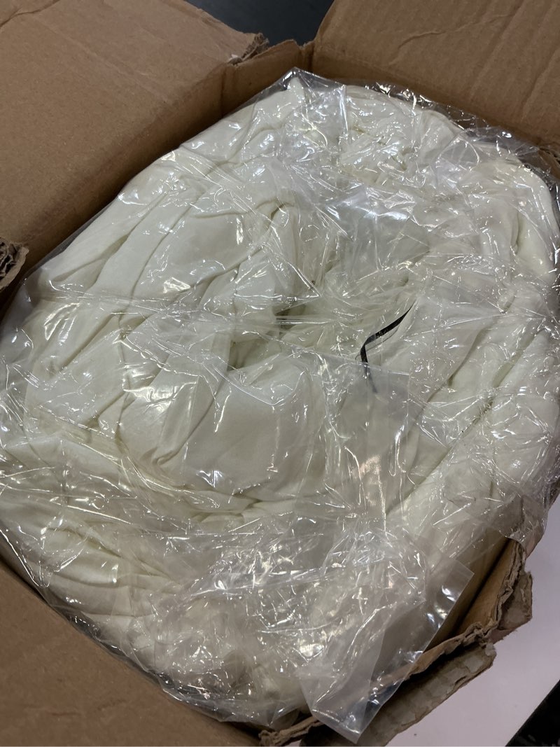 Condition photo showing Good Condition for andency ivory queen comforter set, 3 piece all season decorative pintuck bedding comforter & sets, ivory soft polyester lightweight washable bed set for queen size bed ivory queen(90"x90")