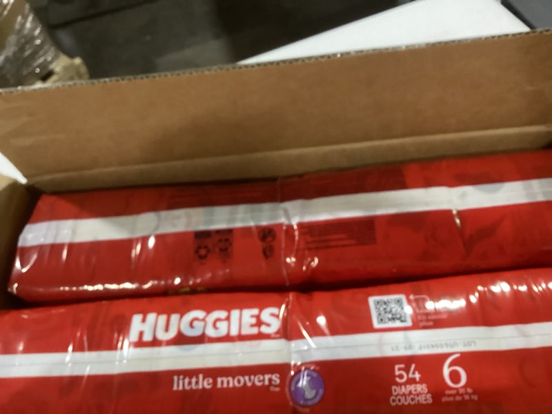 Condition photo showing Good Condition for Huggies Size 6 Diapers, Little Movers Baby Diapers, Size 6 (35+ lbs), 108 Count (2 Packs of 54), Packaging May Vary