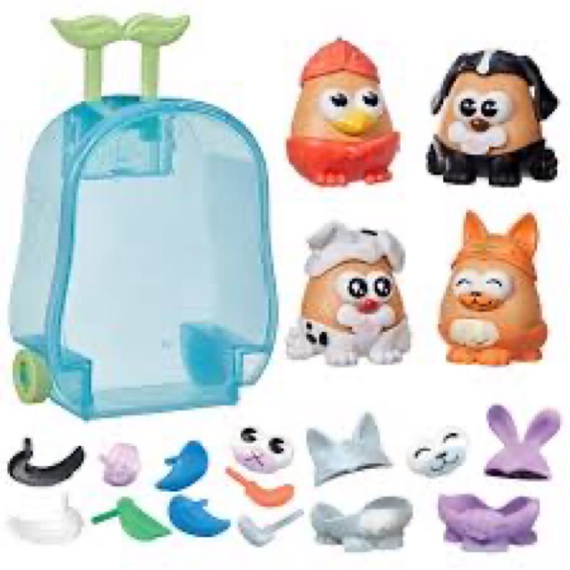 POTATO HEAD Pet-Tato Tots, Pet-Themed Set with 31 Parts and Pieces Plus Rolling Carry Case, Toddler 