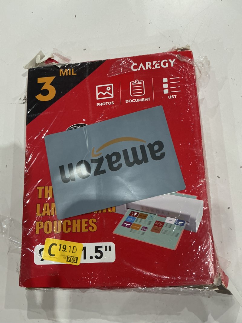 Condition photo showing Good Condition for caregy thermal laminating pouches, 300 pack laminating sheets, 3 mil, 9 x 11.5 inches lamination sheet paper for laminator, clear, letter size, office and school supplies