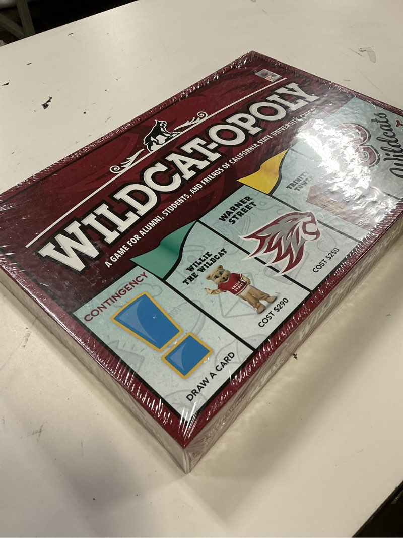 Condition photo showing New/Like New for late for the sky wildcat-opoly university board game, family property trading game, 2–6 players ages