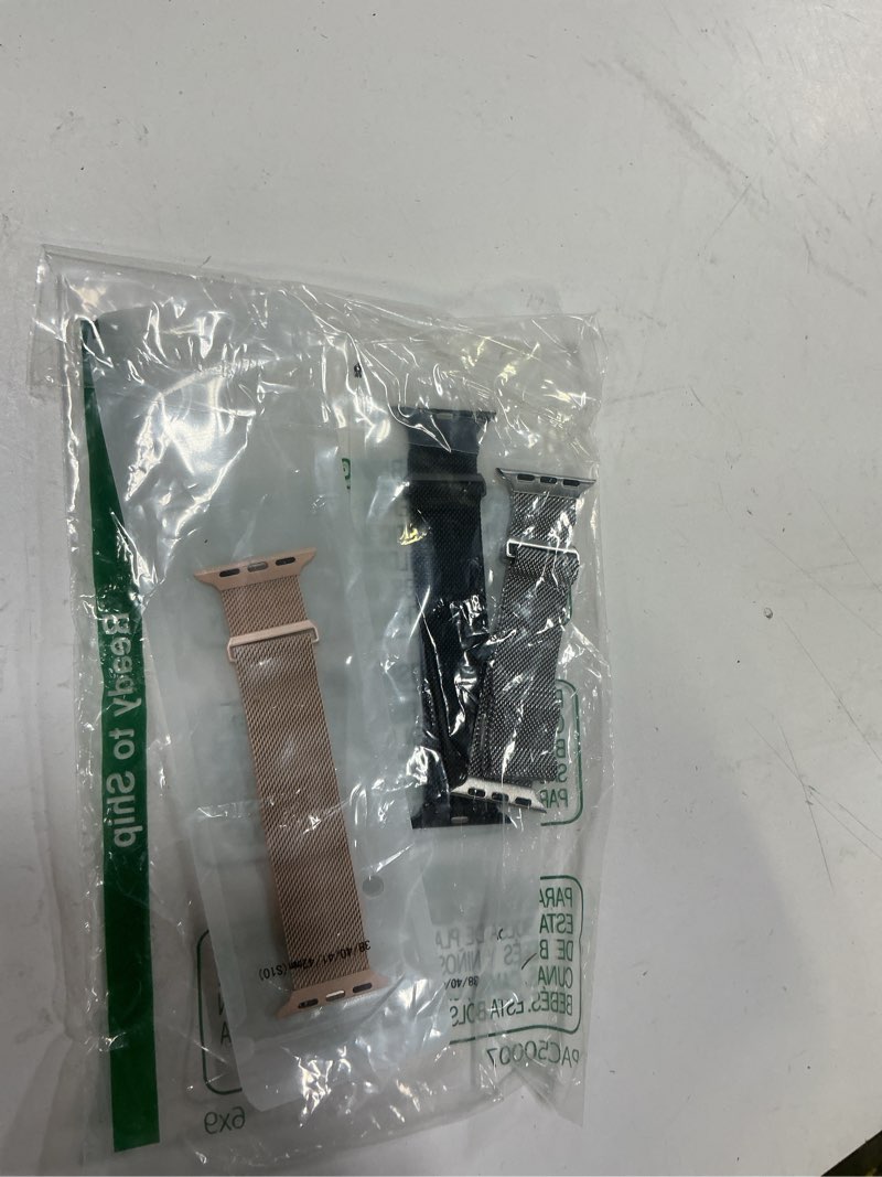 Condition photo showing New/Like New for 3 pack mesh metal band compatible with apple watch band 38mm 40mm 41mm 42mm 44mm 45mm 46mm 49mm, stainless steel magnetic loop strap for iwatch ultra 3 2 1 series 11/10/9/8/se/7/6/5/4/3 men women c-gold/black/silver 38mm/40mm/41mm/42mm(series 11/10)
