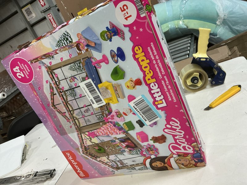 Condition photo showing Good Condition for Fisher-Price Little People Barbie Toddler Toy 2025 Advent Calendar Playset, 24 Christmas Figures & Pieces for Pretend Play Kids Ages 18+ Months