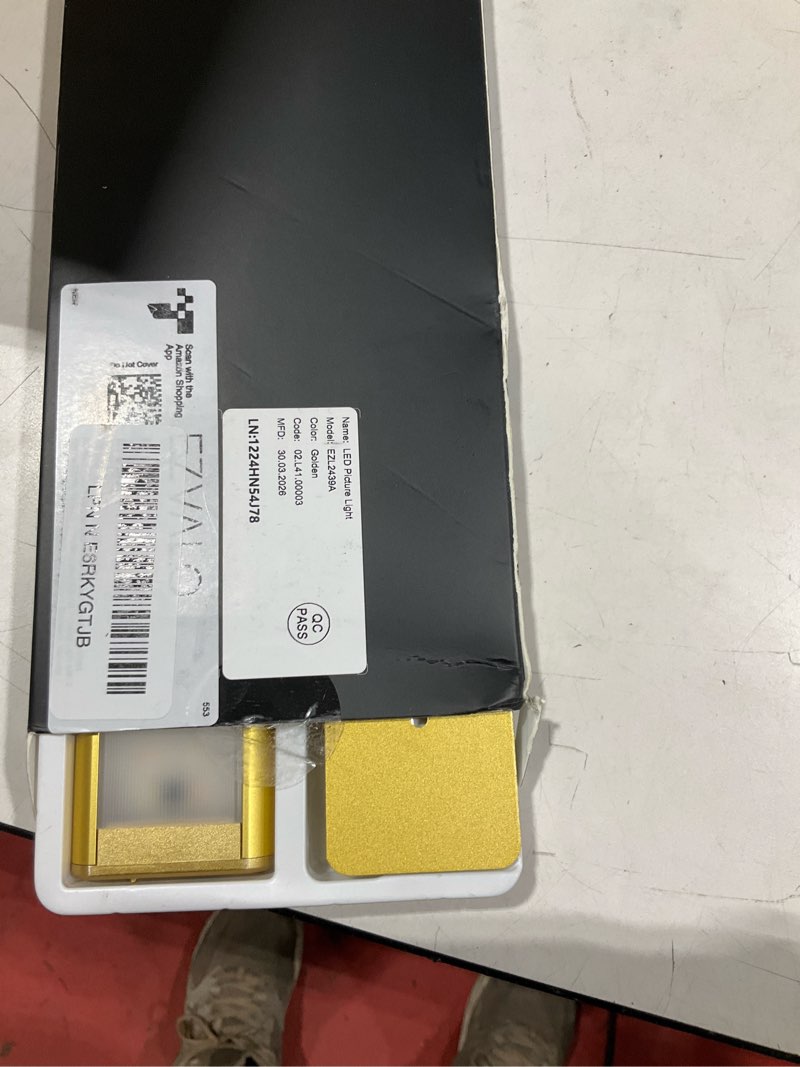 Condition photo showing Good Condition for ezvalo picture light for wall, 4800mah rechargeable wireless remote, 16in dimmable magnetic led art display light with 3 color temperatures, for gallery, living room, bedroom, hallway (gold) gold 16inch 1