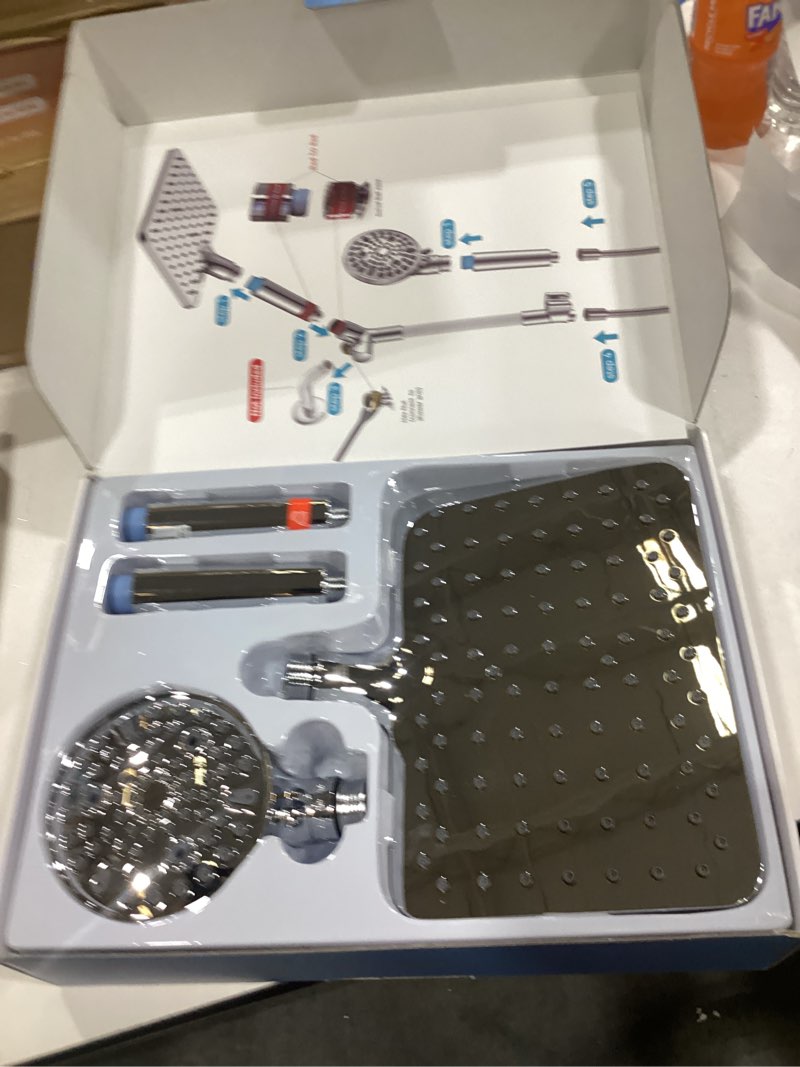 Condition photo showing New/Like New for MakeFit Dual Filtered Rain Shower Head Combo, High Pressure Handheld Shower Head with Adjustable Bar - Rainfall Shower Head And Showerhead with Filter for Hard Water - Removes Chlorine Filtered - Chorme