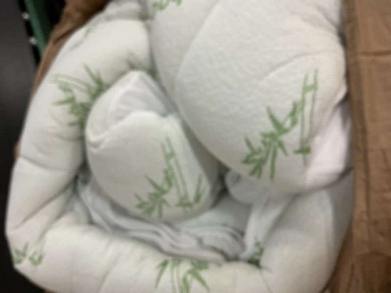 Condition photo showing Good Condition for niagara sleep solution ultra soft king size mattress topper - viscose made from bamboo pillow top mattress pad for back pain relief - naturally cooling for hot sleepers, green king 1 green