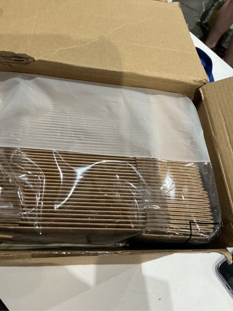 Condition photo showing Good Condition for 200 pcs kraft paper food tray and checkered food wrapping paper set 4 corner pop up paperboard food box disposable foldable cardboard trays brown greaseproof food paper box for theater stadium red and white