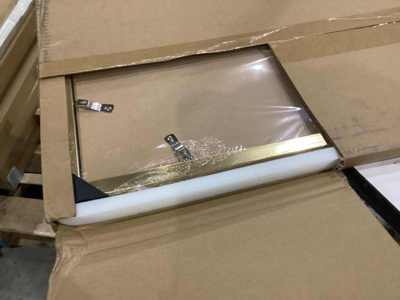 Condition photo showing New/Like New for GULETHUN 12x36 Picture Frame, Gold Poster Frame, Home Decor Natural Gallery Frames, Horizontal or Vertical Format, Sturdy, Plexiglass, Large Wall Decor, for Photos, Artworks, Posters Gold 12x36in