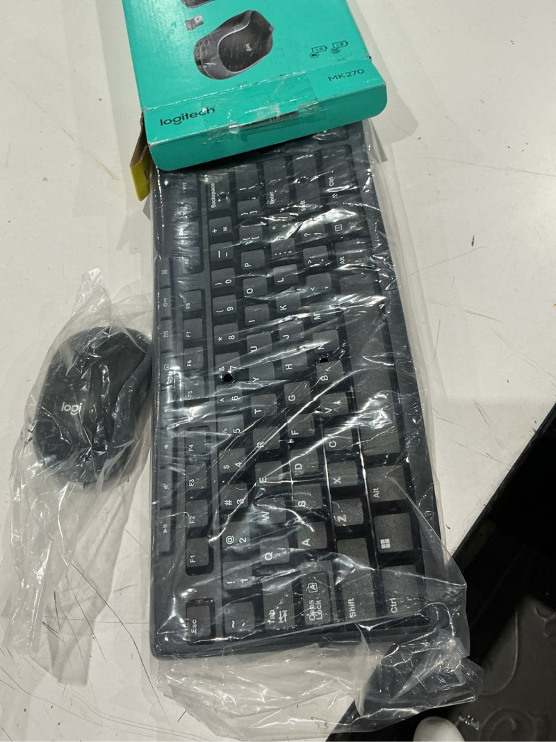 Condition photo showing Good Condition for logitech mk270 wireless keyboard and mouse combo for windows, 2.4 ghz wireless, compact mouse, 8 multimedia and shortcut keys, 2-year battery life, for pc, laptop - black black 1 pack combo