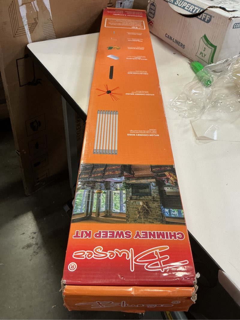 Condition photo showing New/Like New for Bluesea 30 Feet Chimney Sweep Kit, Ergonomic Chimney Cleaning Kit, Extends Up to 30 Feet, Chimney Cleaner, Chimney Cleaning Tools, Chimney Cleaning System with Strong Brush, 9 Flexible Chimney Rods