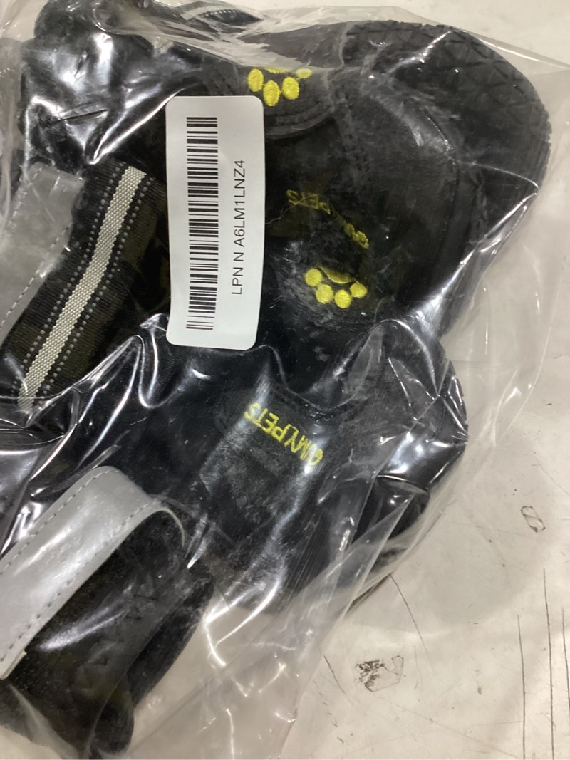 Condition photo showing Good Condition for QUMY Dog Shoes for Large Dogs, Medium Dog Boots & Paw Protectors for Winter Snowy Day, Summer Hot Pavement, Water-Resistant in Rainy Weather, Outdoor Walking, Indoor Hardfloors Skid-Resistant Sole Black Size 8: 3.0''x3.3"(W*L) (Pack of 4)