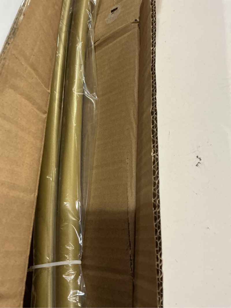 Condition photo showing New/Like New for Curved Shower Curtain Rod, TOPROD Round Shower Curtain Rod 48 to 72 Inches Adjustable, Rounded Bowed Stainless Steel Shower Rods for Bathroom, Bathtub, More Shower Space, Gold, Need to Drill