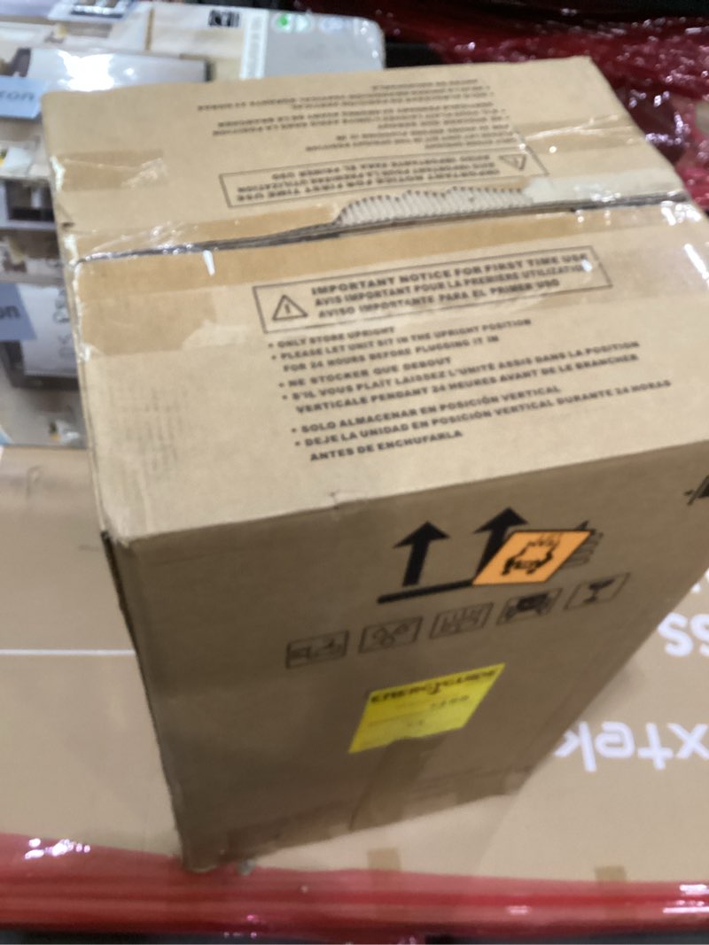 Condition photo showing As Is for Amazon Basics 4-In-1 Portable Air Conditioner, 13500 BTU (ASHRAE), Cools Up to 550 Sqf, Portable AC with Cool/Heat/Dry (Dehumidifier)/Fan-Only Functions, Auto Mode, Sleep Mode, Timer, White 13500 BTU With Heat Pump