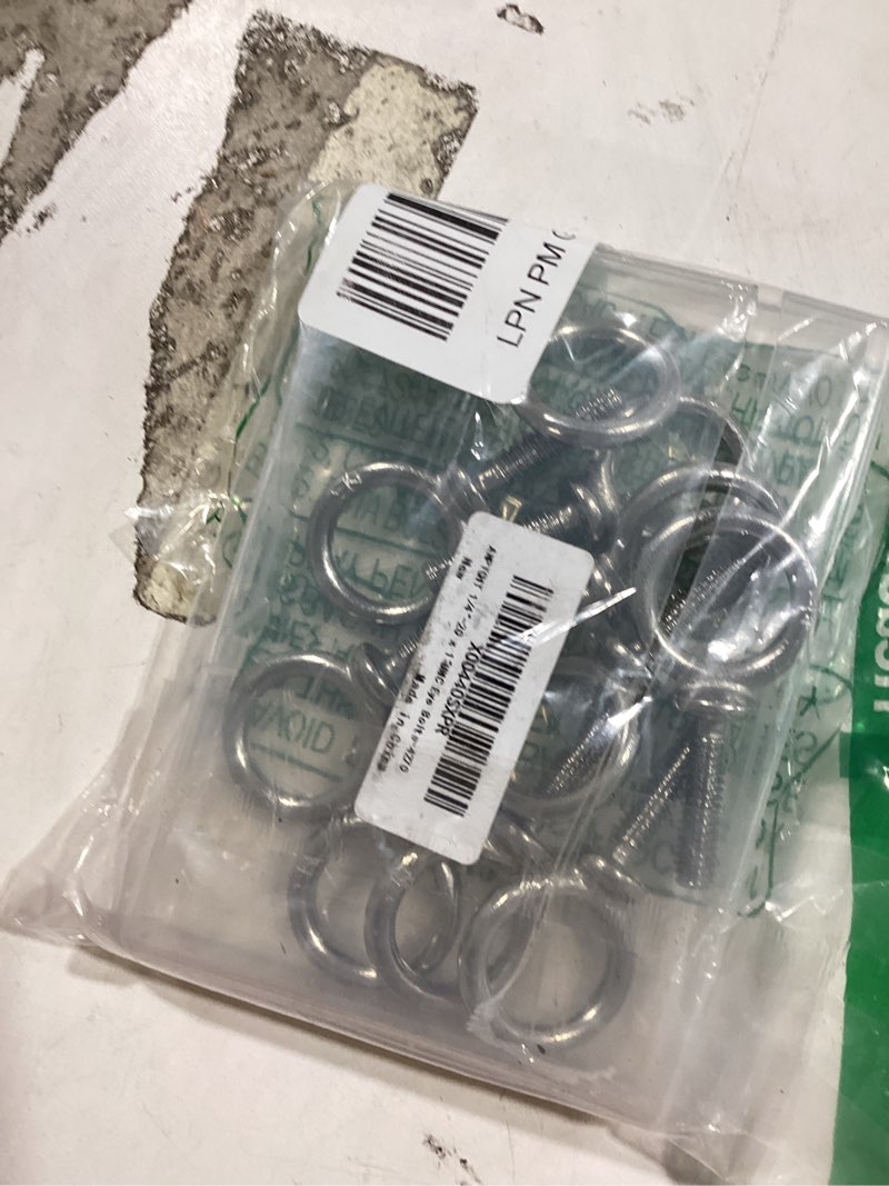 Condition photo showing New/Like New for 1/4"-20 x 1 unc lifting shoulder eye bolts, marine grade 304 stainless steel threaded nut fastener (10 pack) 1/4"-20 x 1" pack of 10 (304 stainless steel)