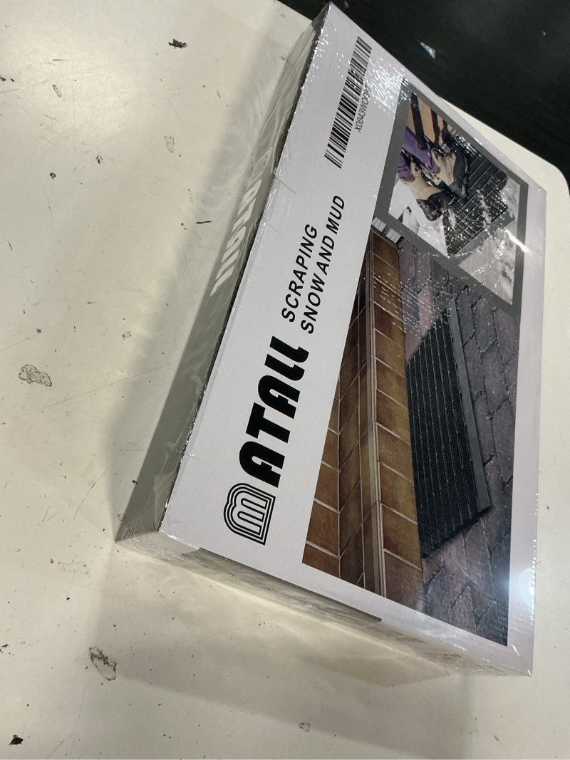 Condition photo showing New/Like New for matall heavy duty outdoor mat - 18 x 30 inches non-slip drainage floor mat for all weather garage pool home entry indoor mud mat black 1'6" x 2'6" (rectangular)