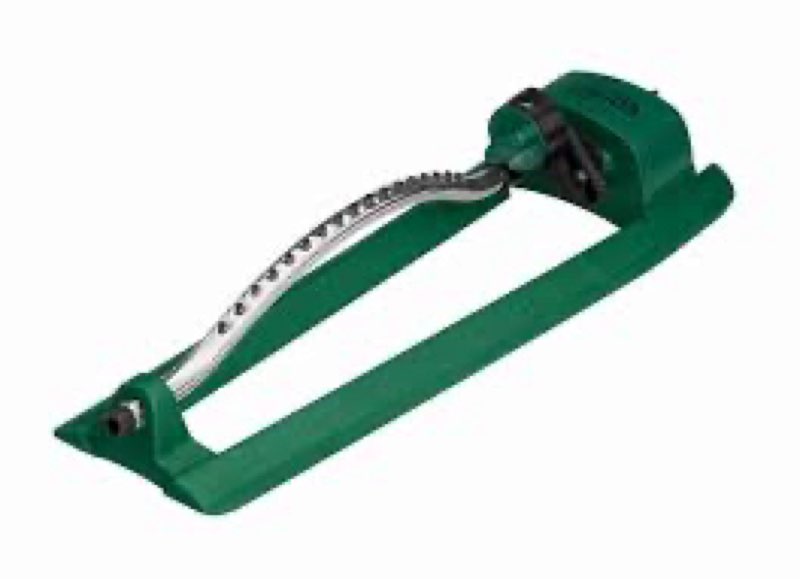 orbit 56761 oscillating sprinkler with stable base and custom pattern dial, waters up to 3600 sq ft