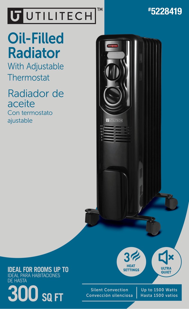 Utilitech Oil-Filled Radiant Utility Indoor