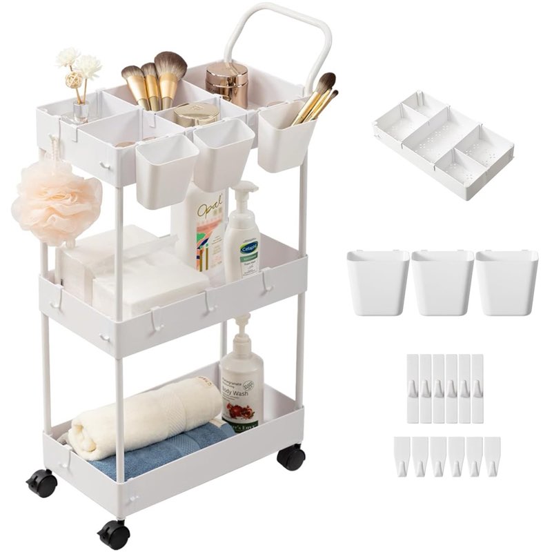 DANPINERA  Slim Rolling Storage Cart  KSC01-White