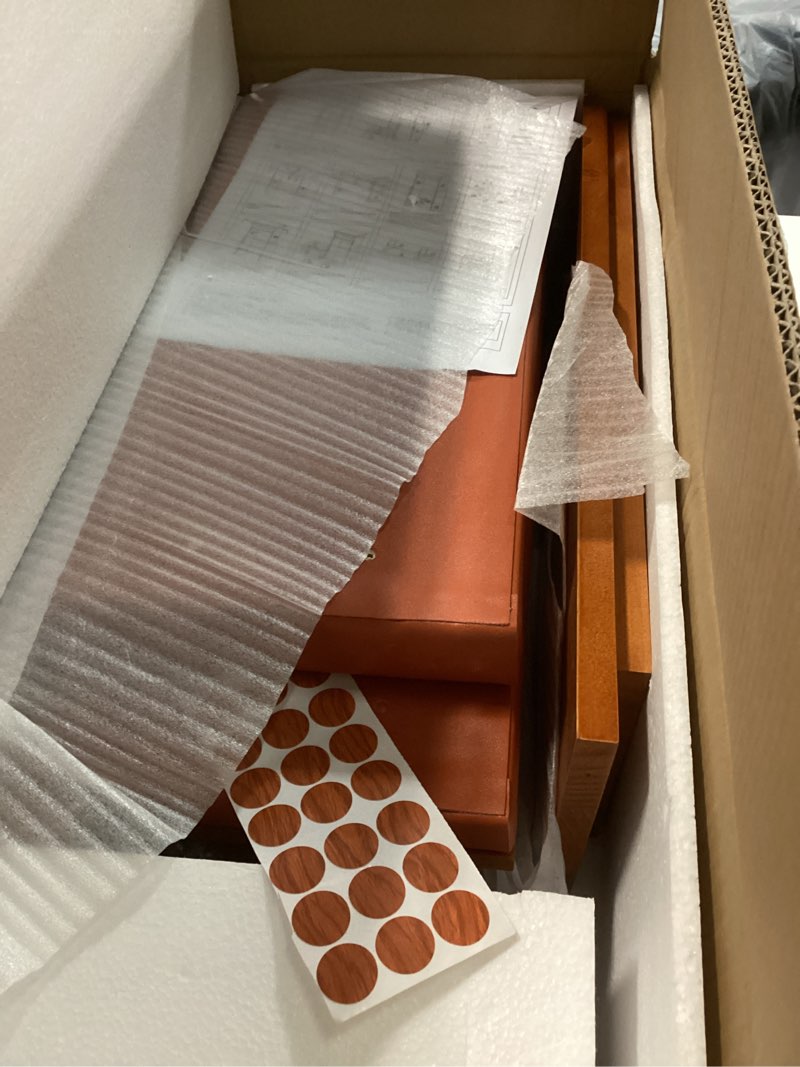 Condition photo showing Good Condition for fanwer folding prayer bench for home use - adjustable wooden kneeler for prayer & meditation, compact kneeling altar with bookshelf, ideal for church, chapel, or personal devotion orange