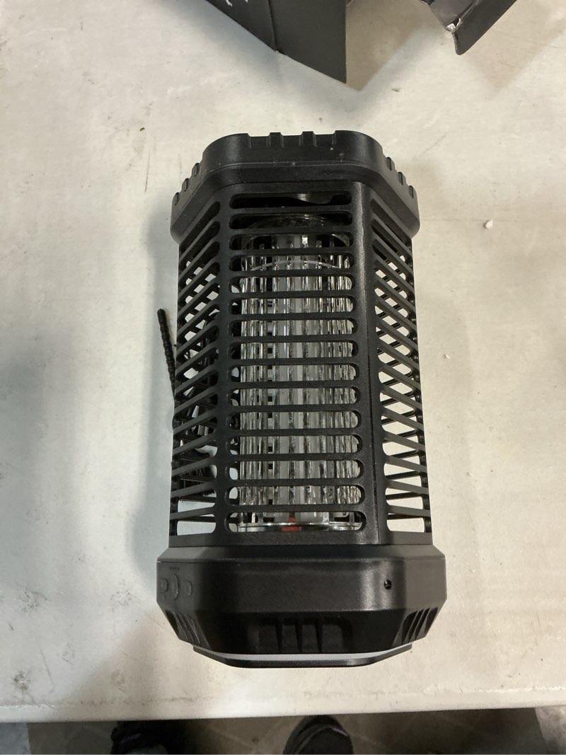 Condition photo showing As Is for solar bug zapper outdoor – ultra-strong fly & mosquito zapper, solar-powered rechargeable bug zapper, portable cordless insect zapper, foldable adjustable light, ip66 waterproof (carbon black)