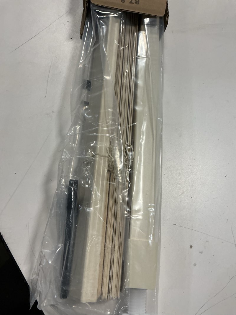 Condition photo showing Good Condition for lazblinds no tools no drill 1" vinyl mini blinds, cordless blinds for windows, light filtering horizontal window blinds & shades, 20" w x 48" h, cream cordless-cream 20" w x 48" h