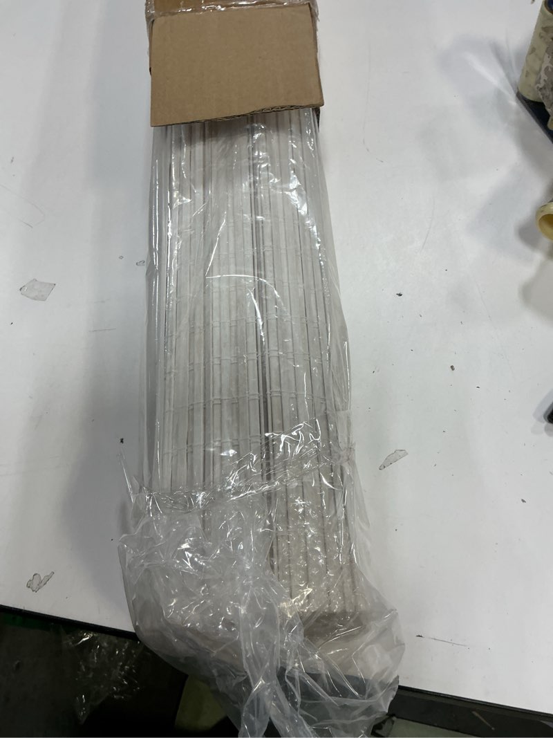 Condition photo showing New/Like New for UNISHADES Cordless Bamboo Roman Shades for Windows, Blinds Size (30.5" W ×64" H) Colour (Alpine Ivor