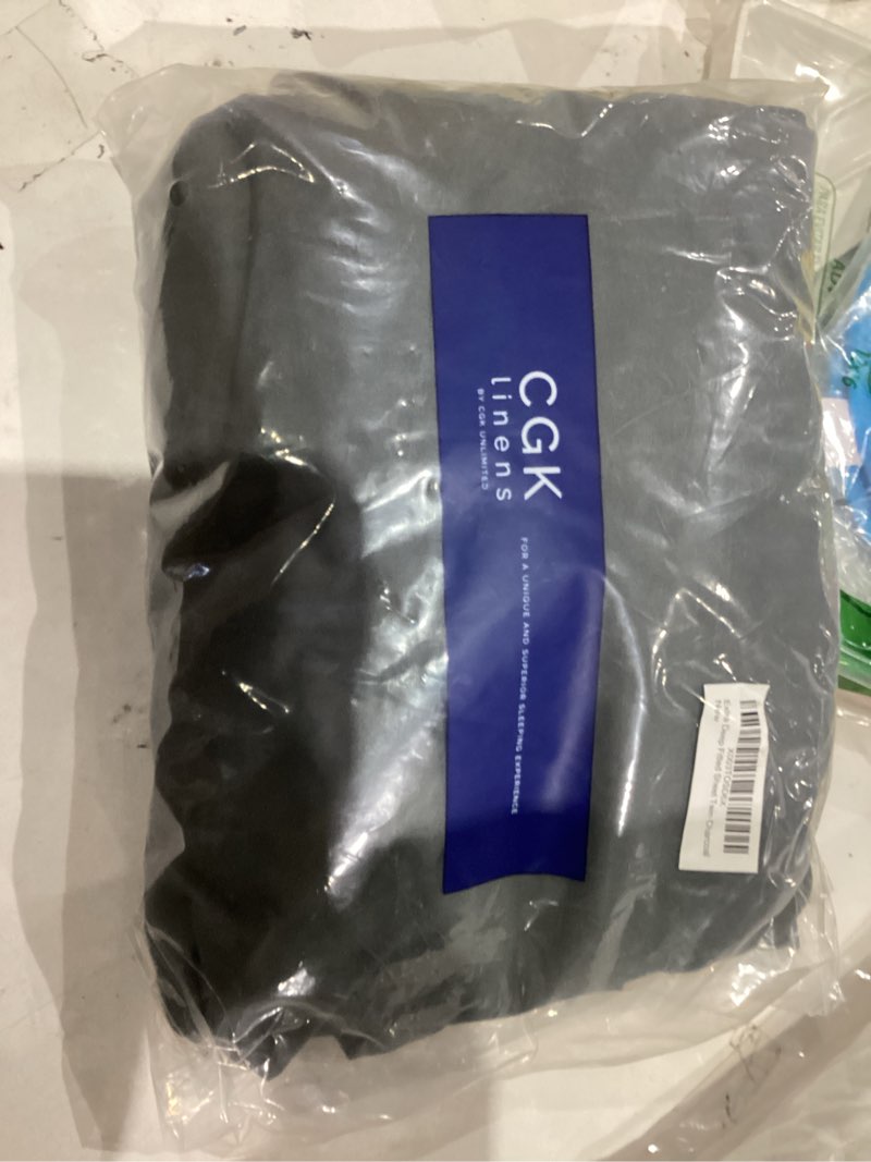 Condition photo showing As Is for Extra Deep Twin Fitted Sheet - Hotel Luxury Single Fitted Sheet Only - Easily Fits 18 inch to 24 inch Mattress - Ultra Soft, Wrinkle & Fade Free w/Extra Deep Pockets - Breathable & Comfy - Charcoal Twin 07 - Charcoal