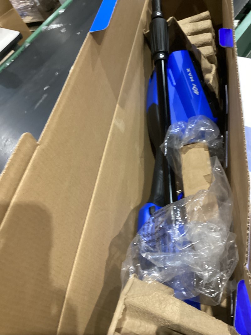 Condition photo showing As Is for kobalt gen4 40-volt 10-in 2 ah battery pole saw (battery and charger included)