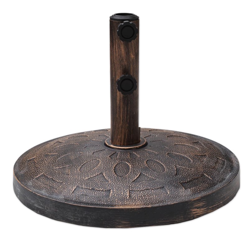 C-Hopetree 31 lb Heavy Duty Round Patio Base Stand for Outdoor Market Table Umbrella, Bronze