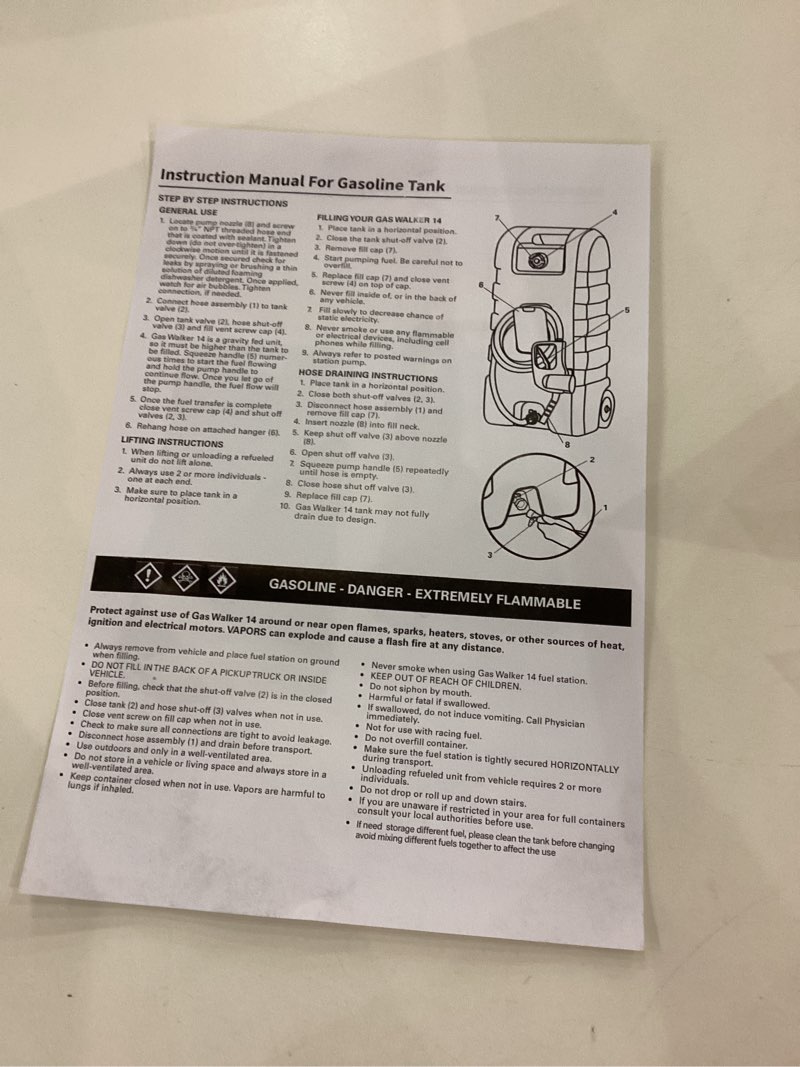 AUTOSAVER88 Portable Fuel Caddy with Top Handle & Hose Holder