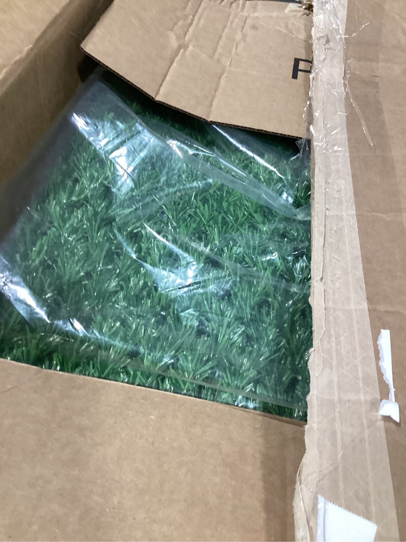 Condition photo showing New/Like New for outdoor artificial grass turf 3 ft by 4 ft hybrid turf artificial turf grass patch blends in with natural grass for patio, balcony, squares, garden keeps paws and homes clean 3 ft. by 4 ft
