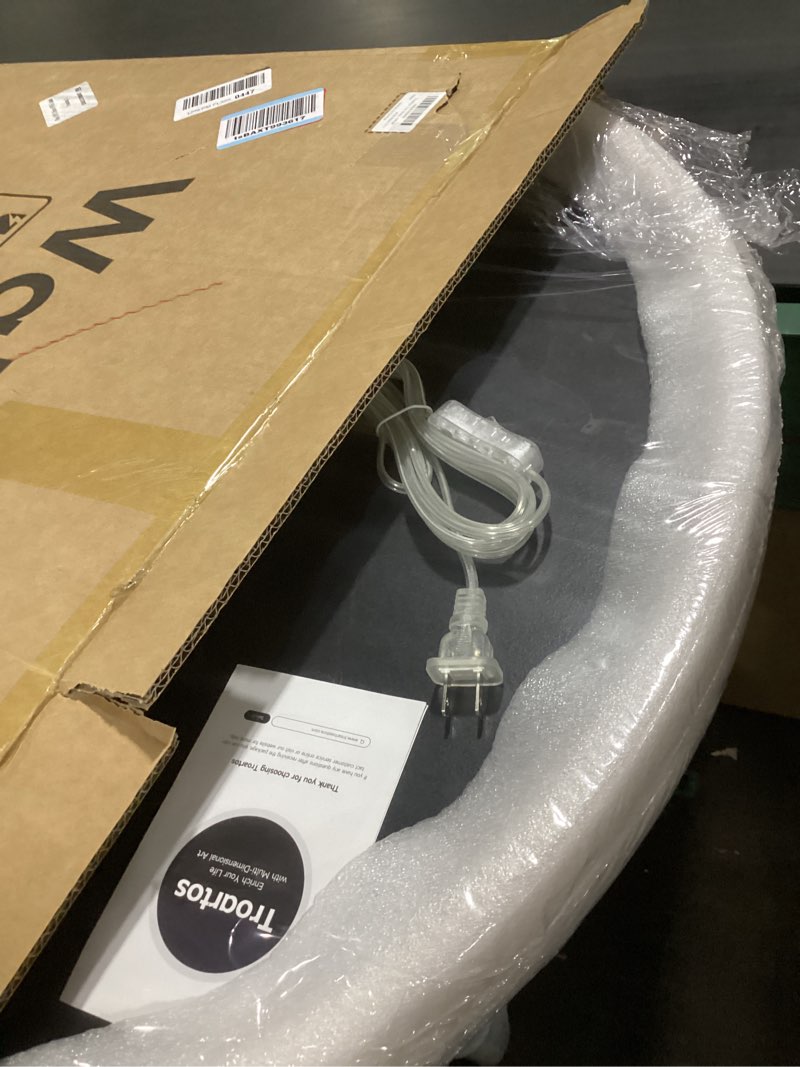 Condition photo showing Good Condition for Troartos Tree of Life LED Wall Art for Living Room, Large Modern Luxury Gold and White Floral Artwork for Walls, Minimalist Lighted Decorative Wall Decor for Bedroom, Dining Room, Hallway, Office 29.5"L x 29.5"W Tree of Life Wall Art