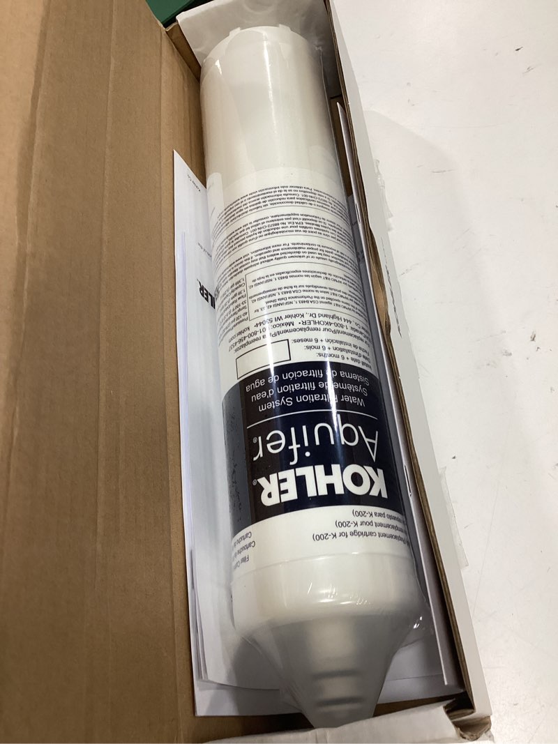 Condition photo showing New/Like New for kohler 20852-na aquifer water filtration system replacement filter, 1 count (pack of 1), white